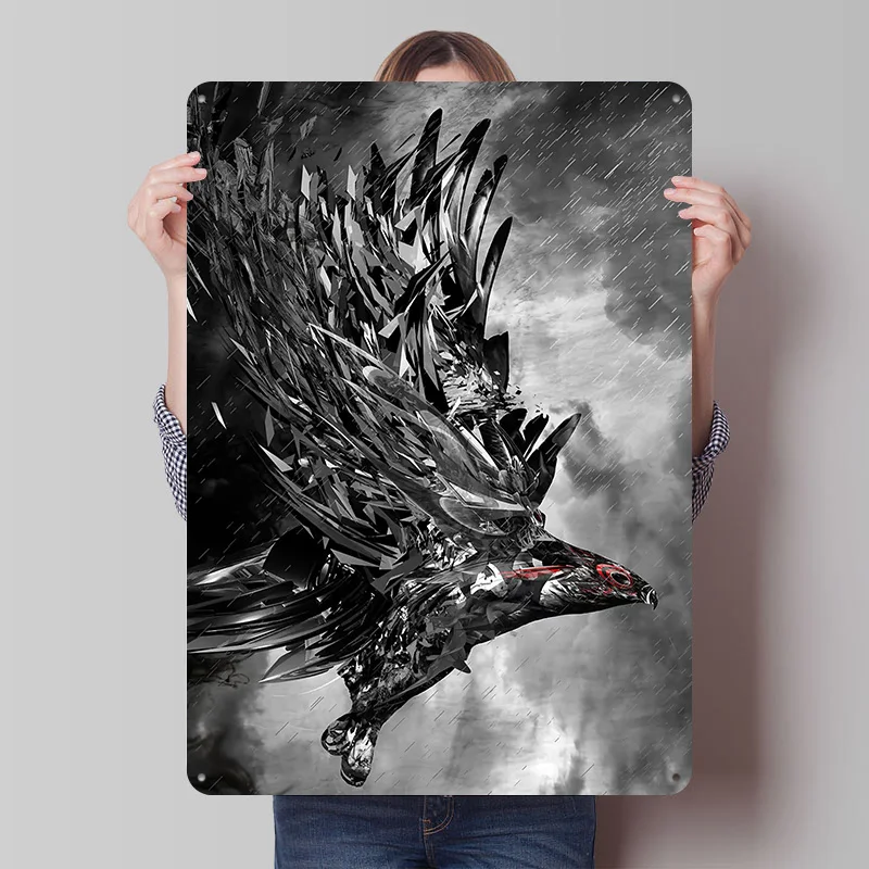 Night Flight Printed Poster Customized Retro Wall Art Vintage Metal Tin Signs for Home Living Room Decorations Gamer Decoration