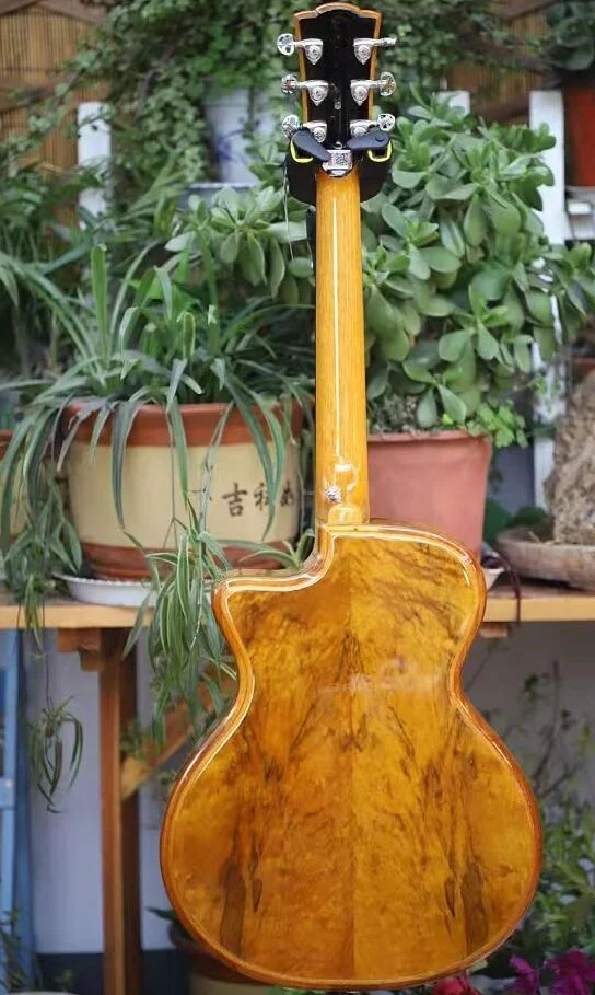 Prêt à expédier haute qualité 38 pouces or Phoebe tout solide guitare acoustique épicéa acajou palissandre ébène Nylon cordes basse musique