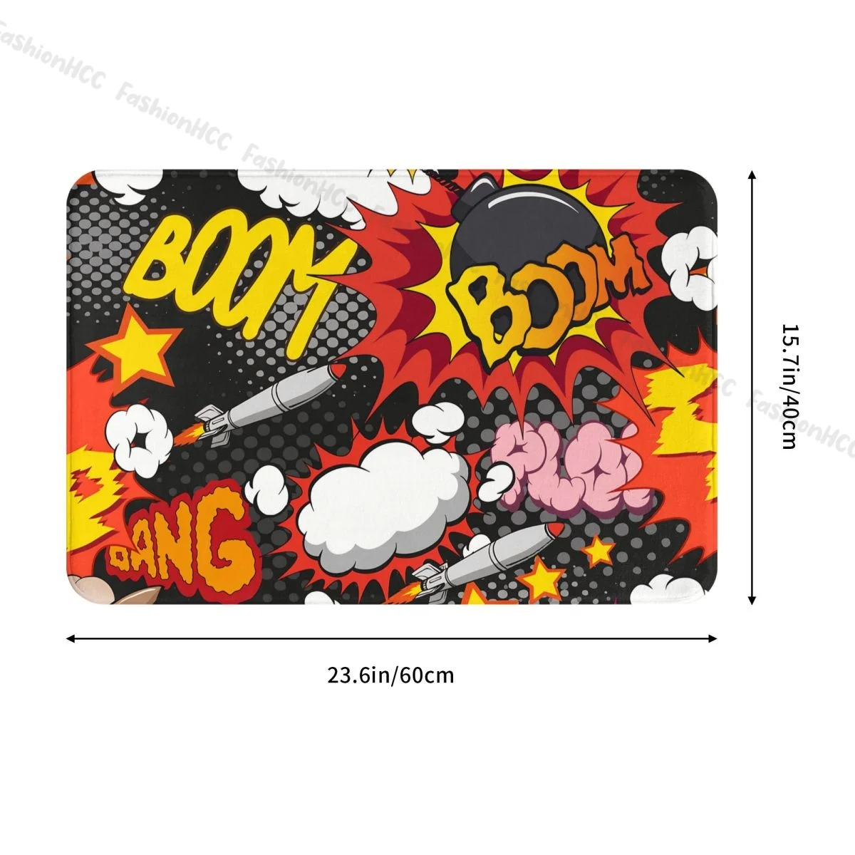 Graffiti Art Pattern Non-slip Doormat Comic Book Explosion Bath Kitchen Mat Outdoor Carpet Home Pattern Decor