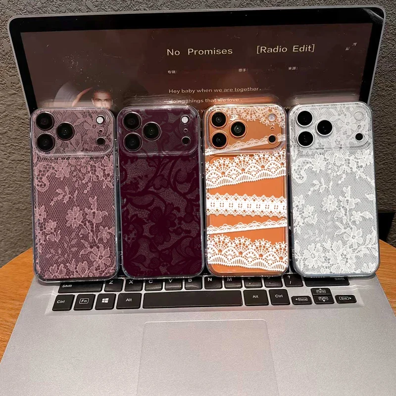Elegant Romantic Lace Pattern Case For Samsung Galaxy S26 Ultra S25 S24 Plus S26FE S23 S20 FE Transparent Soft Silicone Cover