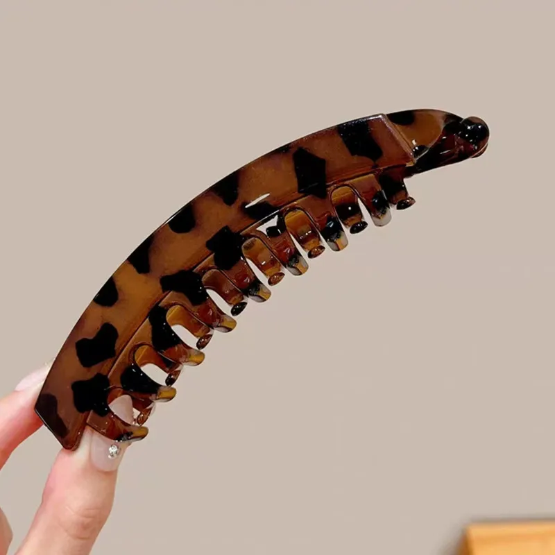 مشبك شعر كبير من الأكريليك على الموضة للنساء، إكسسوارات شعر على شكل ذيل حصان عالي للفتيات