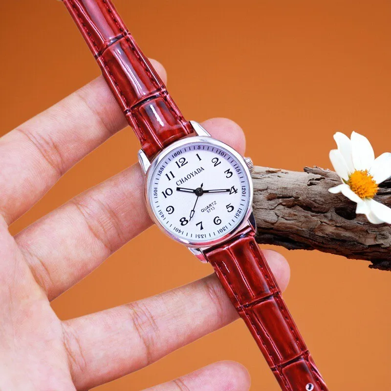 ساعات كوارتز جلدية ناعمة عصرية بسيطة للفتيات والطالبات هدية مفاجئة لعيد ميلاد الأم وساعات مقاومة للماء