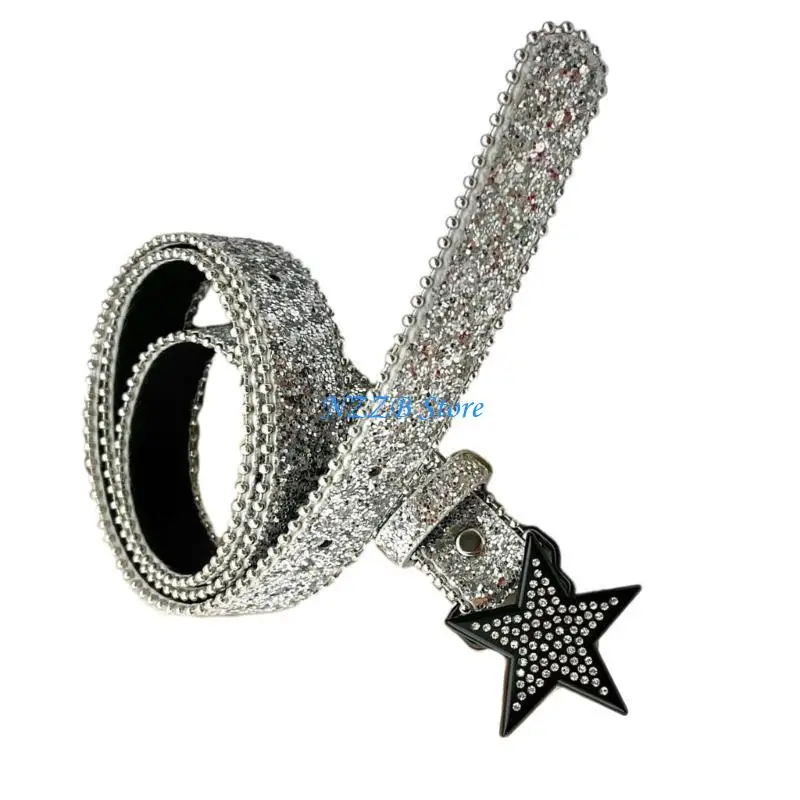 

T21F Modern Women Jeans Belt Butterfly Western Punk Belt Impressive Gothic