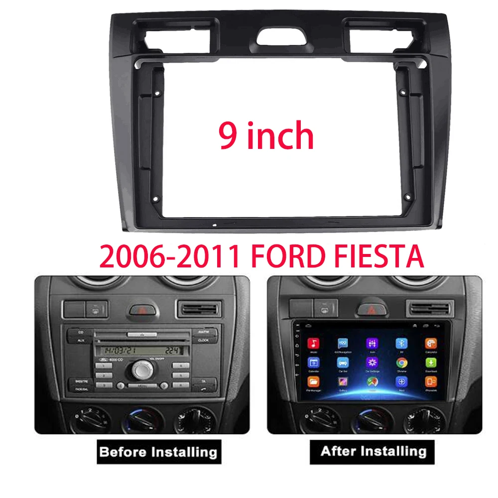 

2Din Car Radio Fascia For Ford Fiesta 2006-2011 DVD Stereo Frame Plate Adapter Mounting Dash Installation Bezel