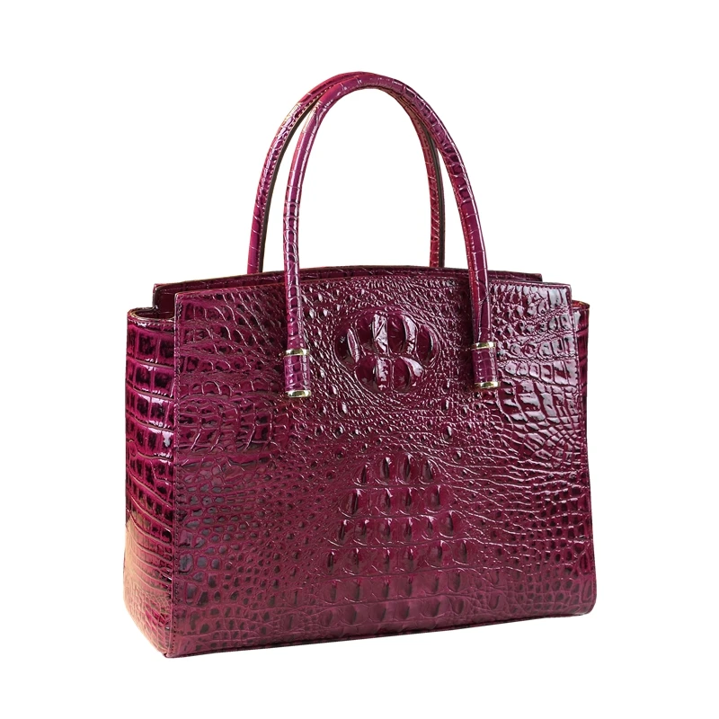 Crocodile pattern women\'s bag 2024 new fashionable and high-end handbag for middle-aged women