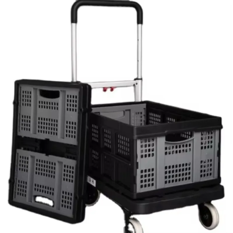 

Aluminum Trolley Hand Truck 135KG Shopping Trolleys Carton Shopping Carts Multifunctional Storage Mobile Cart Platform Trolley