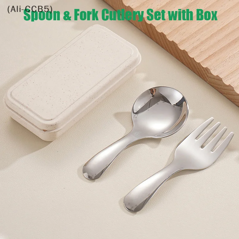 

〔CC88〕Outdoor Picnic Tableware Camping 2-Piece Set. 5 Color Available Stainless Steel Spoon Fork Cutlery Portable Box Set