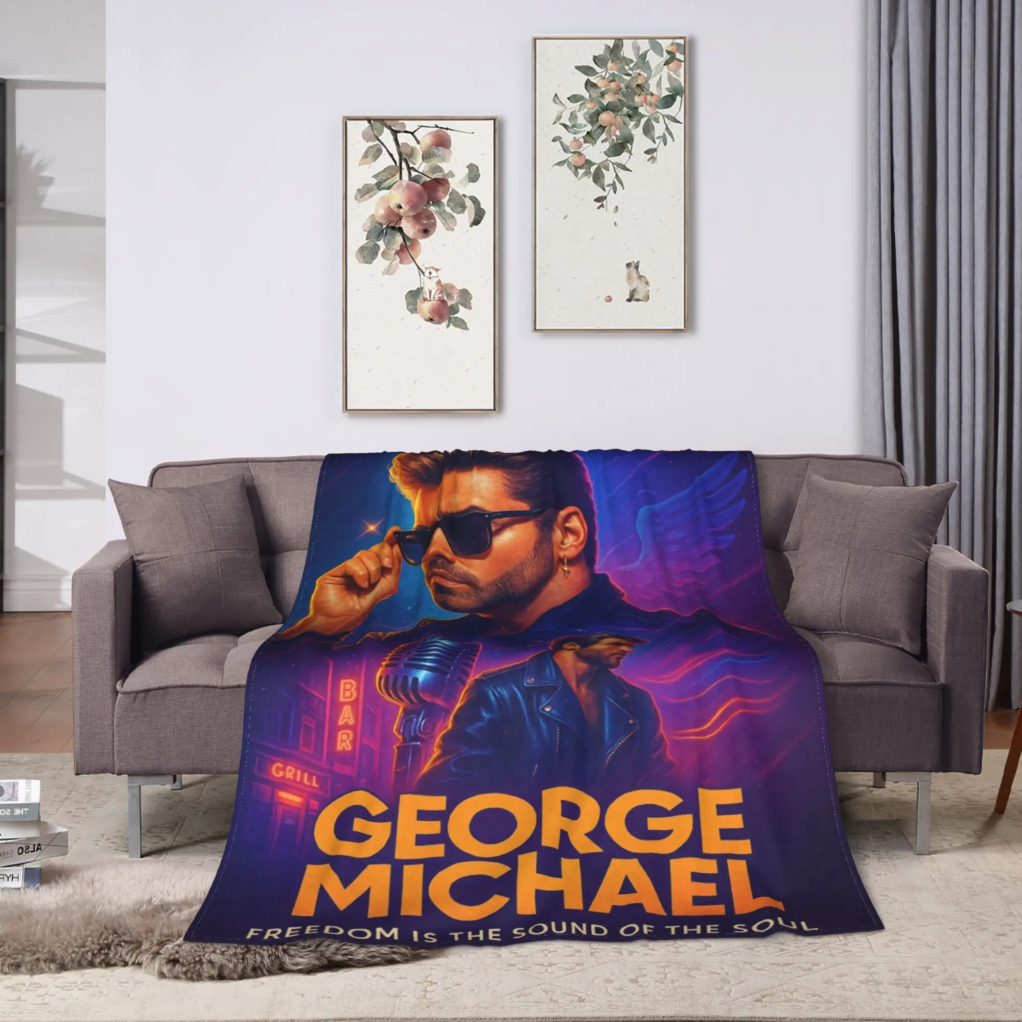 George Michael Fan Poster Blanket Quality Warm Soft  Throw Blanket Winter Boy Girl Bedroom Funny Bedspread