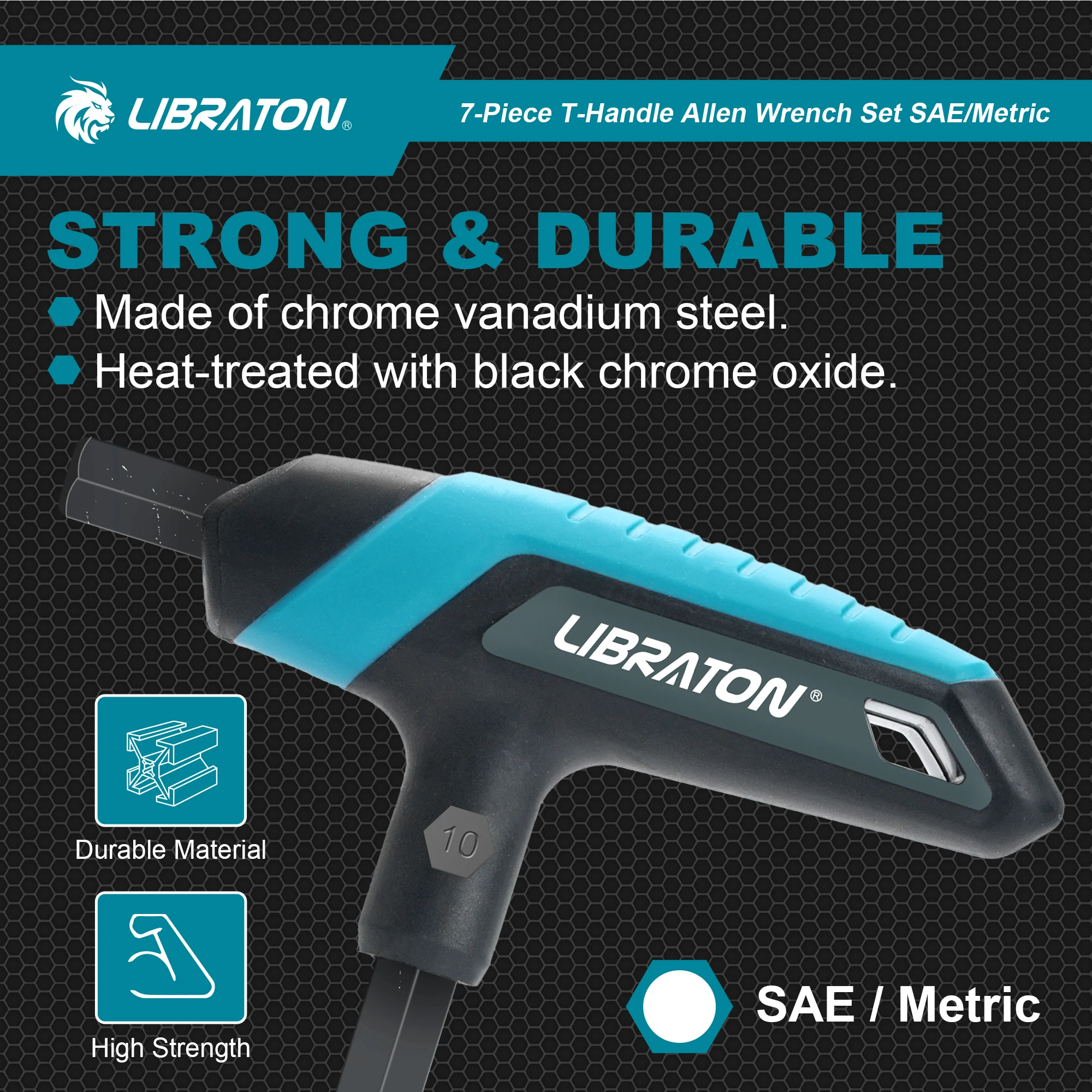 Imagem -05 - Libraton-chave Allen Hex Grupo Ferramenta de Reparação de Bicicleta t Handle Métrico 2.5 Mm10 mm Sae In3 in Pcs