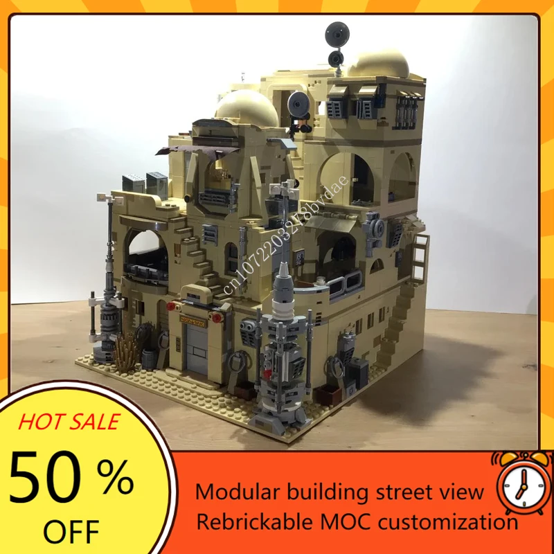 MOC-Star Movie Desert Architecture Building Blocks para Crianças, Mos Eisley Cantina, Modelo de Montagem, Street View Bricks, Brinquedos Presentes, 2485PCs