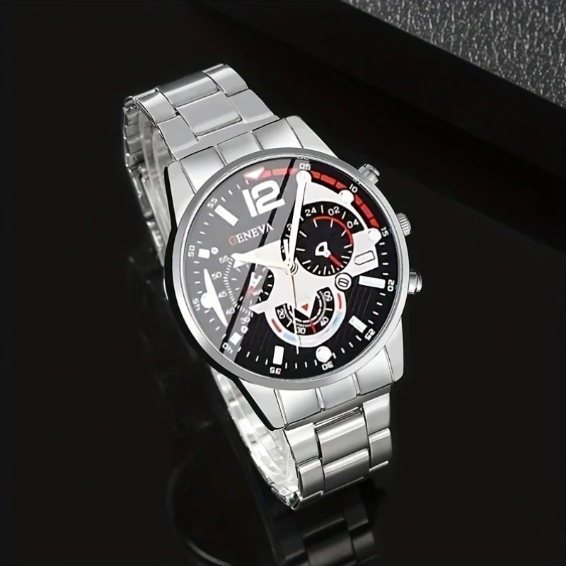 2피스 및 1피스 럭셔리 남성용 쿼츠 시계 세트 - 비즈니스 및 레저 시계