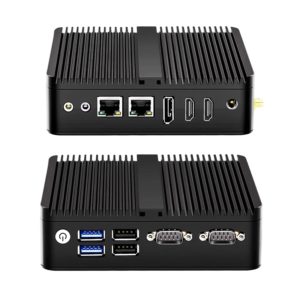 12th Gen Fanless Mini PC Alder Lake N100 Quad Core Dual LAN 2*COM NVMe Windows 11 3x4K Pfsense Internet Server Industrial PC