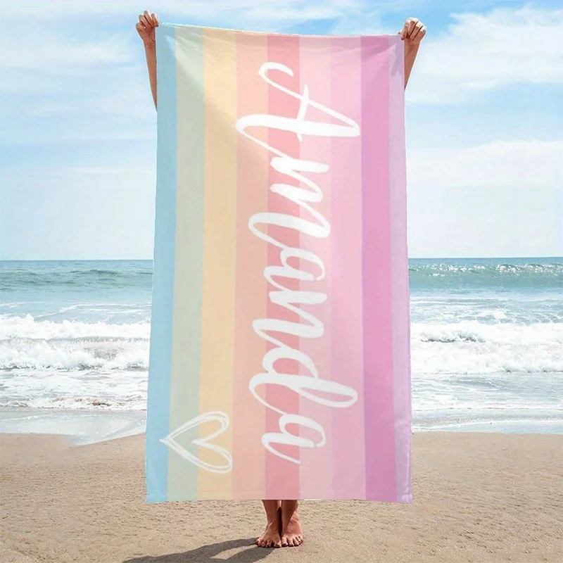 

Beach Towel Colorful Name Beach Towel Patterned Sunscreen And Windproof Suitable For Swimming Pool Camping Travel Blanket