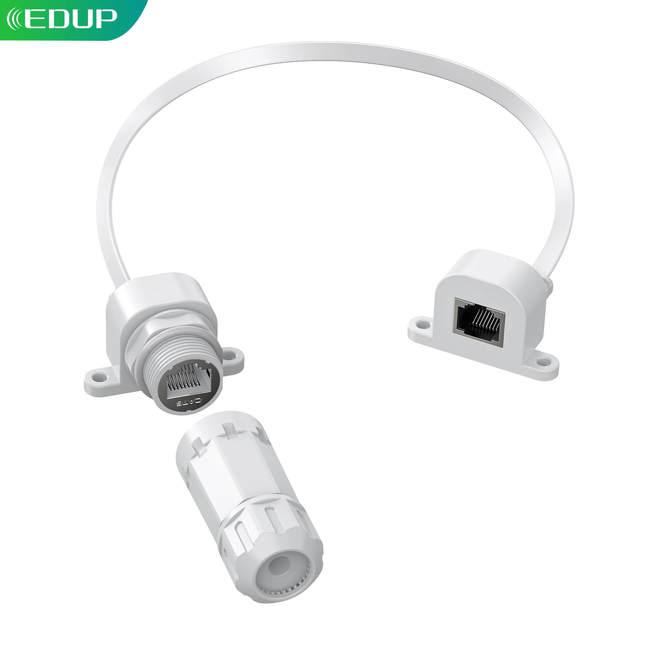 EDUP SK0184 CAT6 Ultra-Thin Window Ethernet Cable 10Gbps 100W PoE Drill-Resistant Weatherproof Routing Kit for Satellite Network