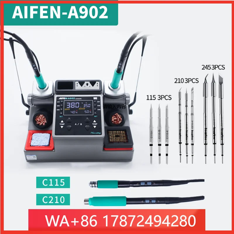 New Rework Station AIFEN A 902 Soldering C 115 C 210 C 245 Double Station Welding Station For ll-Phone PCB IC Repair Solder