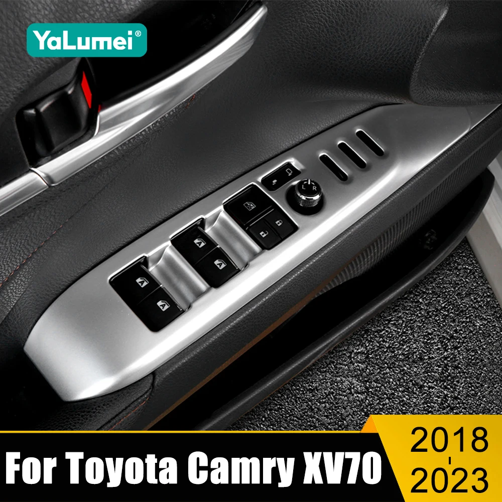 

Car Window Glass Lift Switch Button Panel Trim Cover For Toyota Camry 70 XV70 2018 2019 2020 2021 2022 2023 Hybrid Accessories