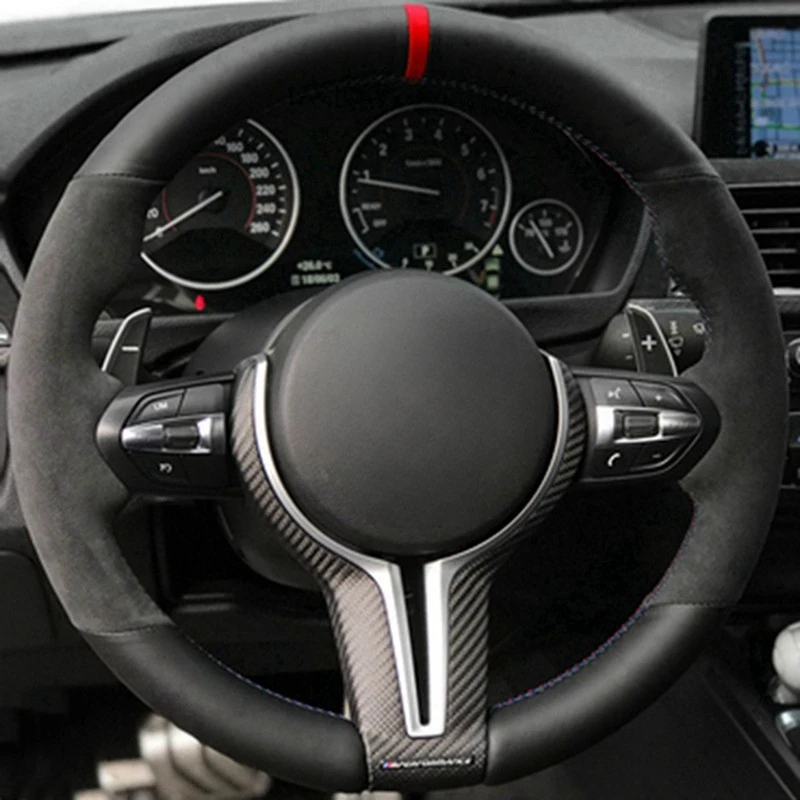 Car Steering Wheel Cover Anti-Slip  Suede Leather For BMW M Sport 1 Series F20 M135i M140i M235i M240i X1 F21 F48 X2 F39 X3 F25