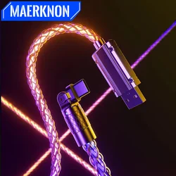 6A Light up USB C Cable  Fast Charging Data Wires For Xiaomi Redmi Samsung Phone Data Cord RGB Colorful Gradual USB C to C Cable