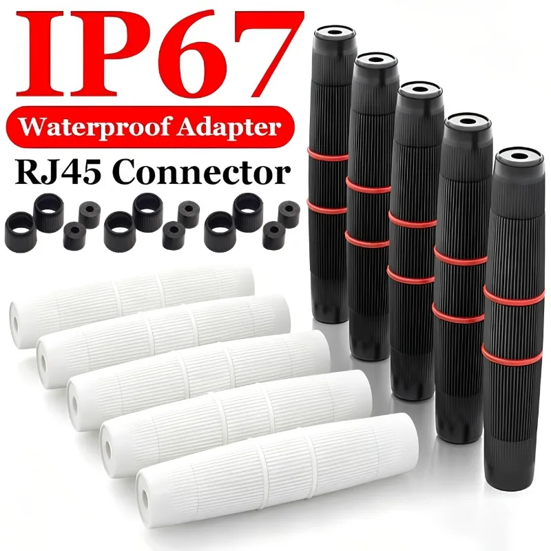 1/3/5/10Pcs Ethernet RJ45 Coupler POE Connector Female To Female Extension IP67 Ethernet Adapter for Outdoor Network Cable