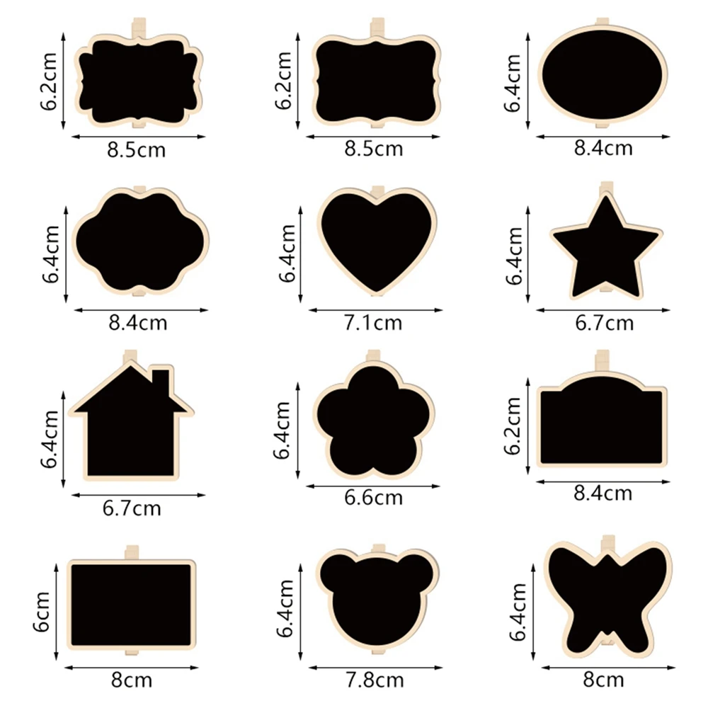 20pcs Rustic Wedding Wooden Blackboard Small Double Sided Chalkboards Birthday Party DIY Home Decor Sign Message Board