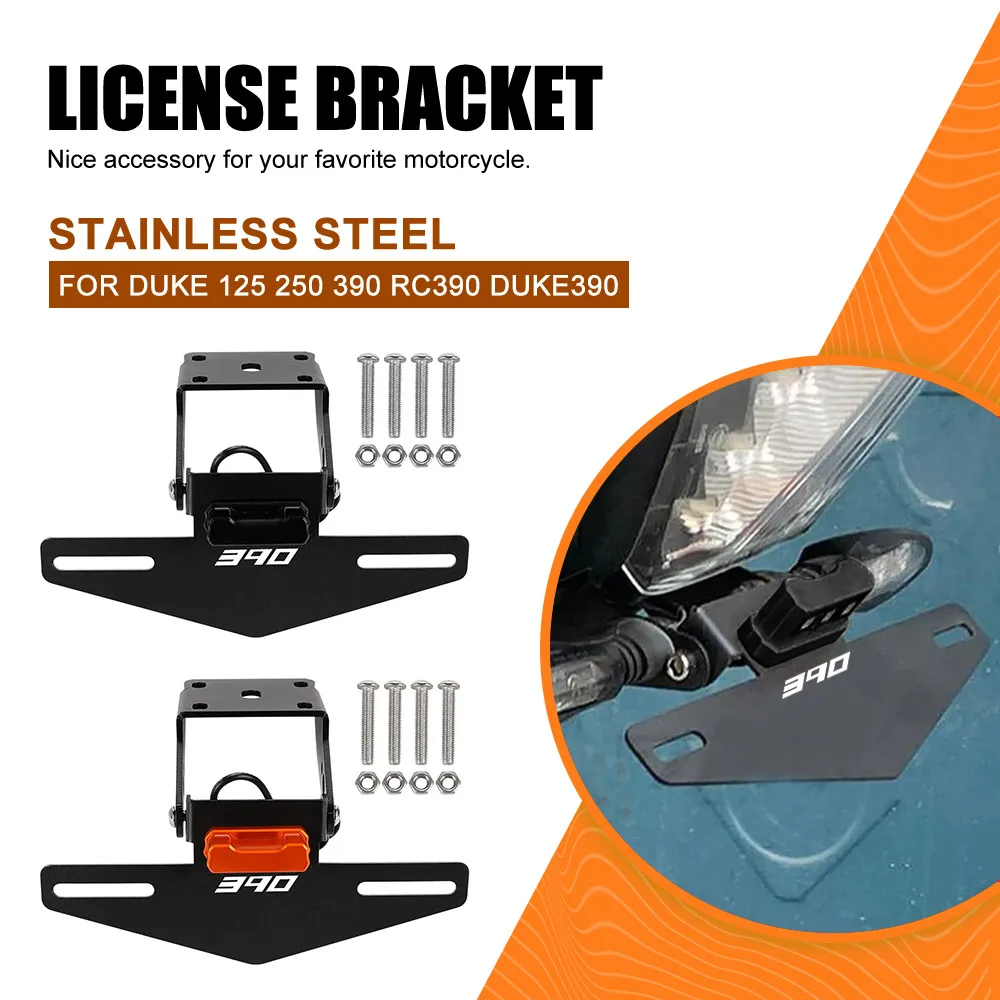 

Rear License Plate For DUKE 125 250 390 RC390 Duke390 Motorcycle LED Light Tail Tidy Licence Holder Fender Eliminator Bracket
