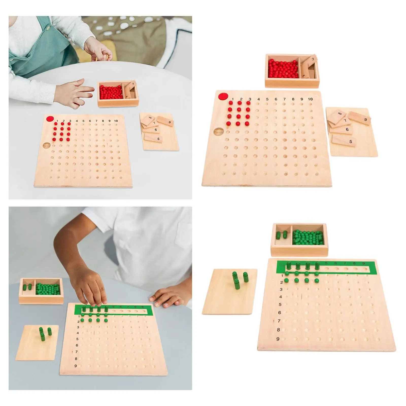 Montessori-Mathematiktafeln, Klassenzimmer, Homeschool, Mathe-Spielzeug, Arithmetik, Vorschule, pädagogische Perlenbox für Kinder, Mädchen, Jungen, Kinder