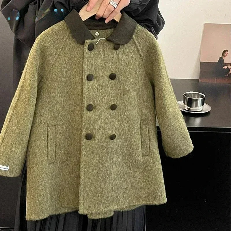 

Children's Clothing 2025 Winter New Fashionable Double-sided Woolen Coat Children's Woolen Coat