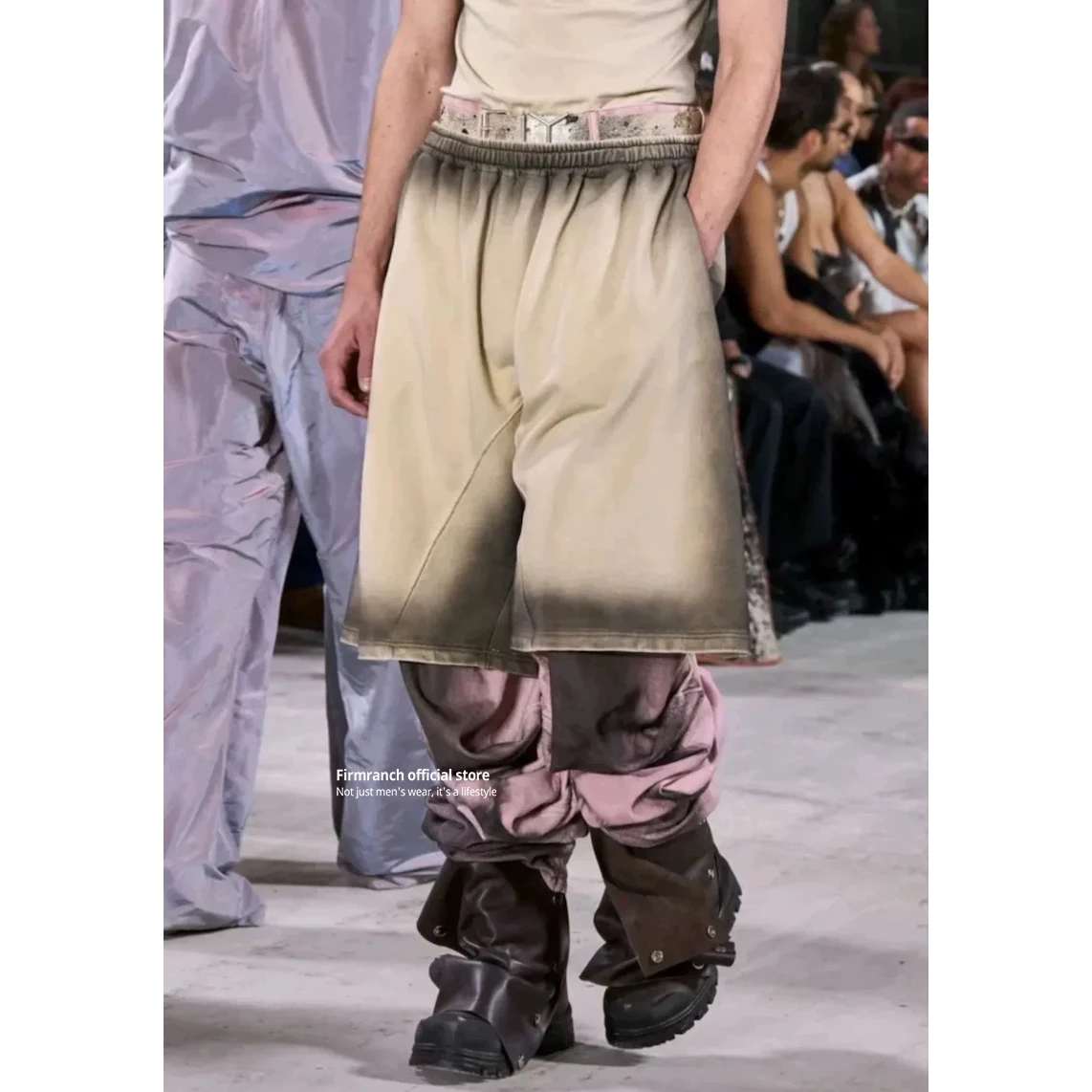 Firmranch Spring/Summer 2025 Cotton Harem Baggy Shorts For Men Women Loose Drawstring Elastic Waist Cropped Pants Saggy Trousers