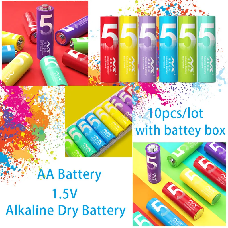 

AA Battery 1.5V Alkaline LR6 Long Lasting, Leakproof 5-Year Shelf Life for Toys Flashlights Smart Door Lock Home Office Use