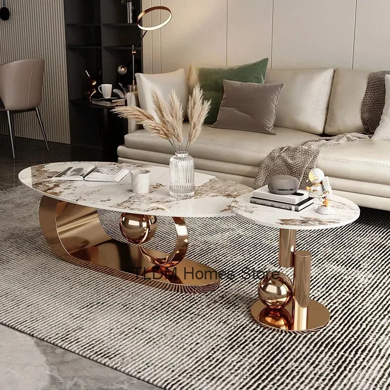 Modern Coffee Tables Luxury Design Living Room Center Table Set Minimalist Coffee Table Unique Oval Desk Home Decoration