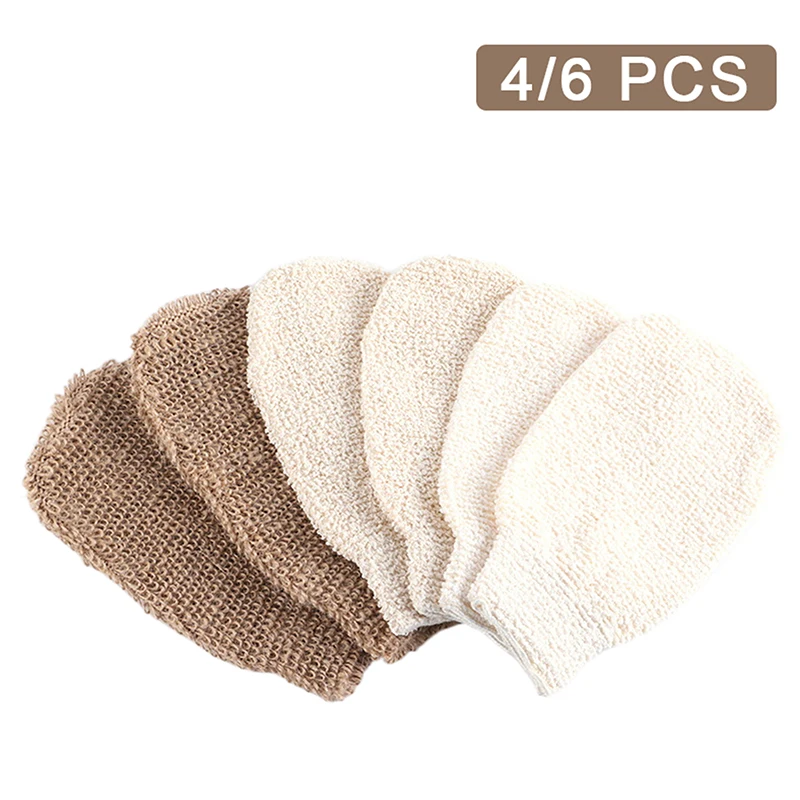 4/6 Pcs Peeling Exfoliating Gloves Shower Body Brush Fingers Bath Towel Peeling Mitt Body Scrub Gloves Bath Spa Foam Shower