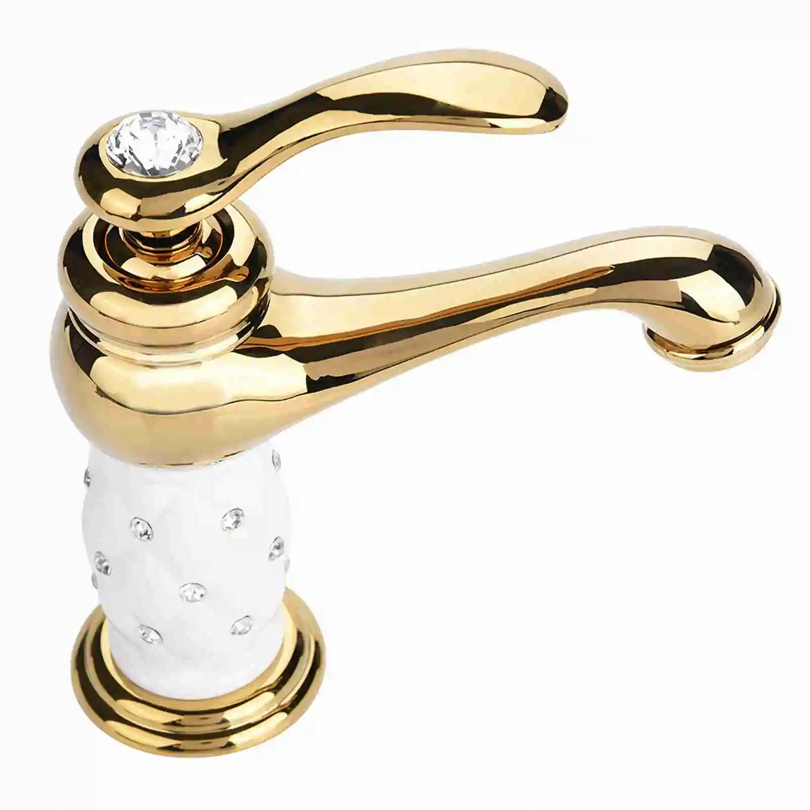 

Single Handle Mixer Tap Solid Brass Cold Hot Water Faucet with Ornaments for Basin Sink Kitchen Bathroom Accessories