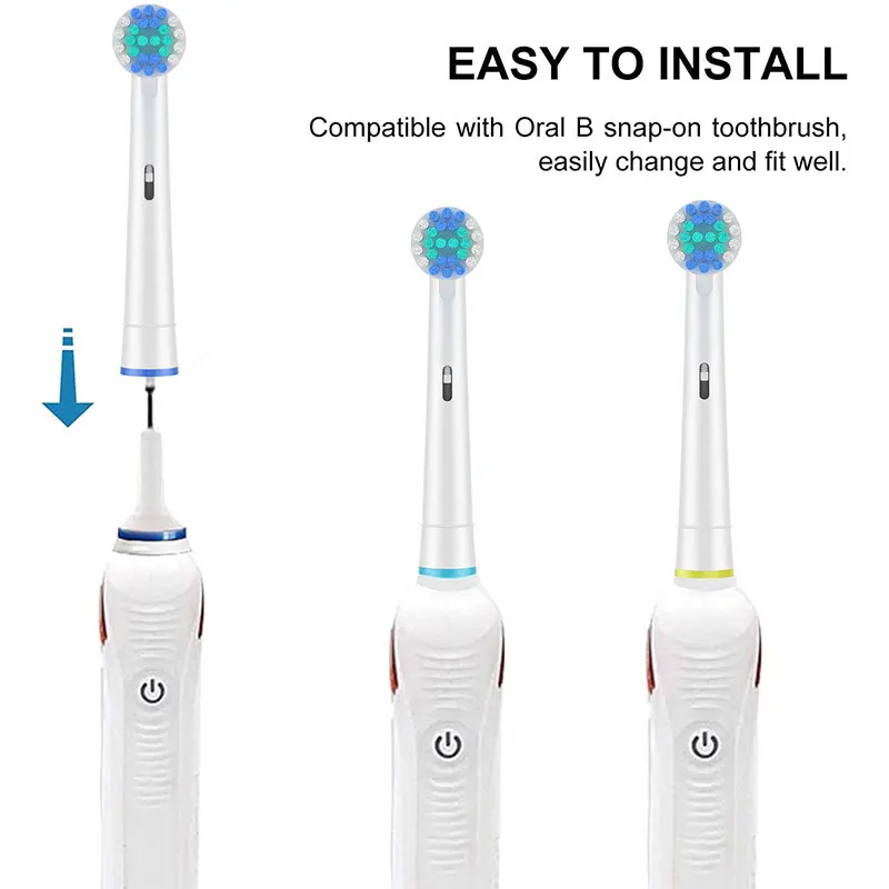 หัวแปรงสํารองสําหรับแปรงสีฟันไฟฟ้า Oral B 8 หัวที่ละเอียดอ่อนนุ่มเป็นพิเศษและหัวทําความสะอาดรายวันระดับมืออาชีพ 8 หัว