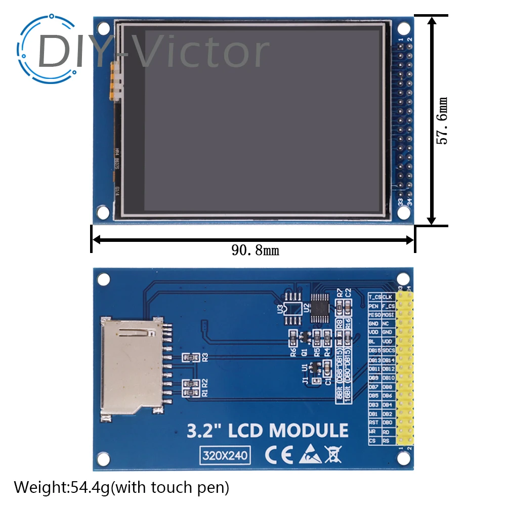 Imagem -05 - Spi Serial Tft Lcd Module Display Screen com Painel de Toque Driver ic Ili9341 para Mcu 3.2 320x240