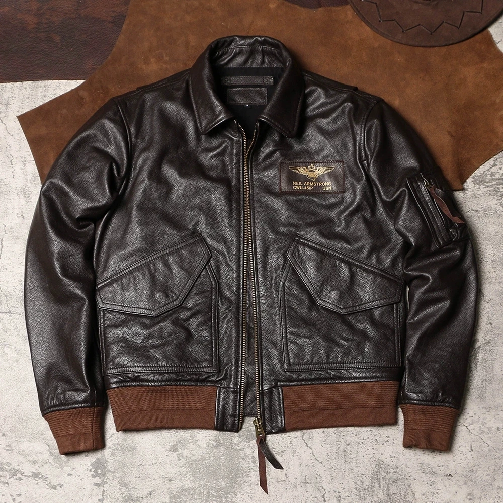 

DSC661 Cidu Super Top Quality Heavy Genuine US Cow Leather Slim Classic Cowhide Stylish A2 Rider Jacket