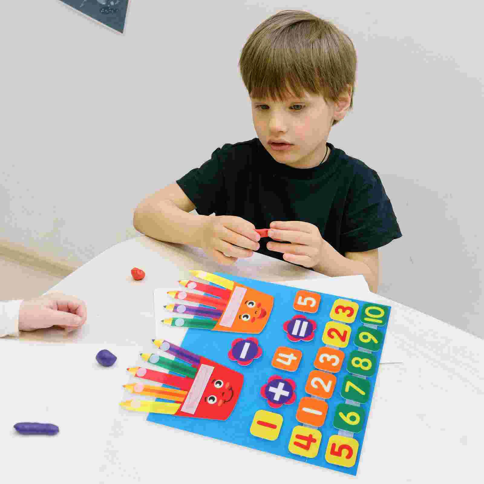 Chiffres de doigts en feutre pour enfants, jouet mathématique, jouets de comptage pour tout-petits, manipulation d'addition et de soustraction, maternelle