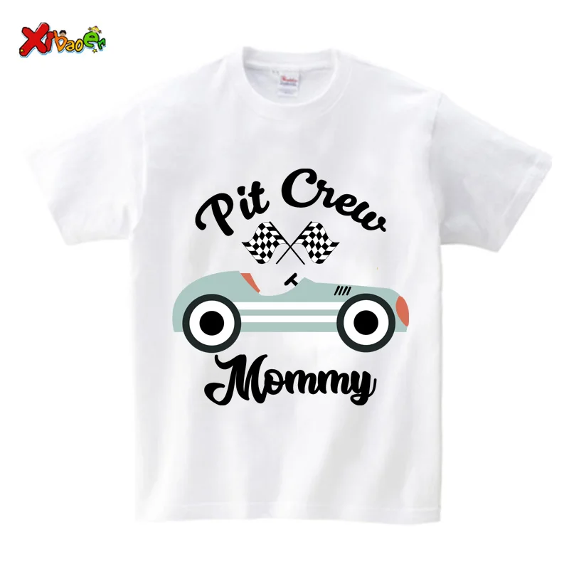 Boys Birthday Tshirt Party Racing Matching Family Outfits Pit Crew T Shirts Kids Party Custom Name Clothes Family Look Children