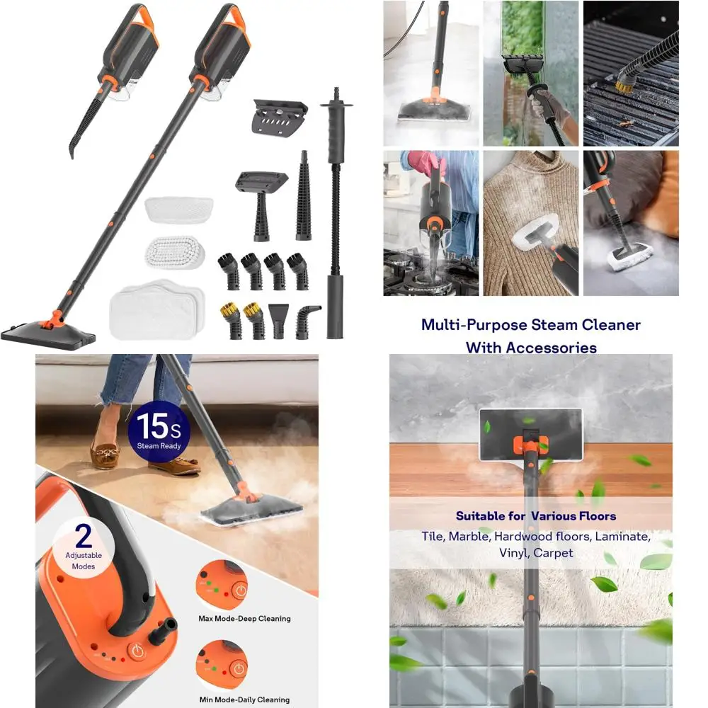 

Multi-Functional Steam Mop and Handheld Cleaner with 20 Accessories and Detachable Tank for Deep Cleaning Solutions