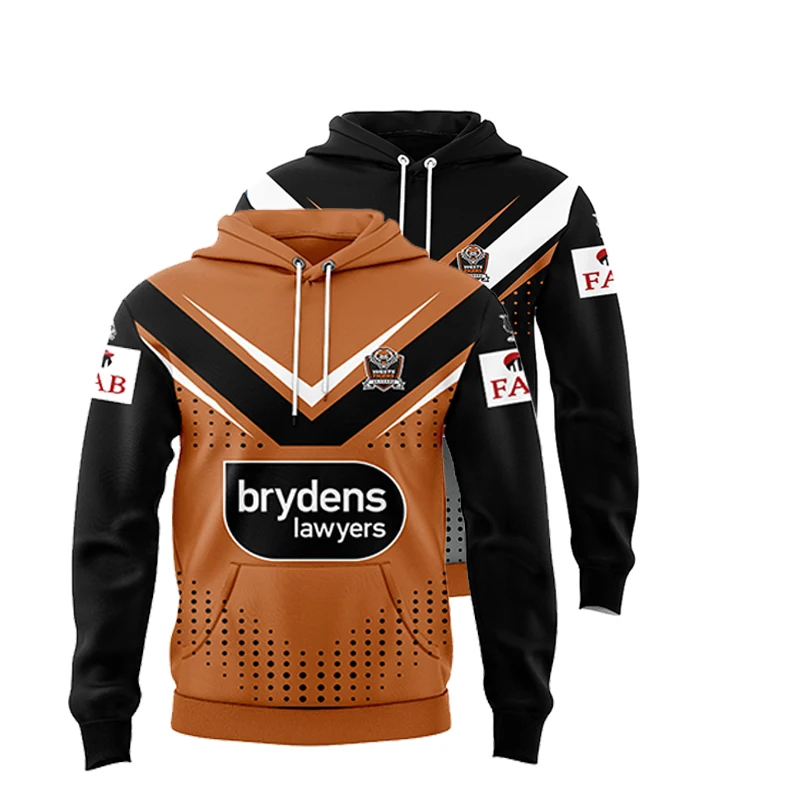 2024 Wests Tigers Rugby Jersey Home and Away Jersey Hoodie (Custom name and number )