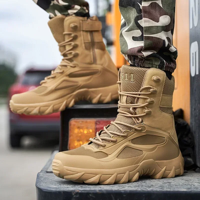 Man Platform Boots Men Tactical Boots Autumn Special Forces Military Field Lightweight Outdoor Non-Slip Shoes Zapatillas Hombre