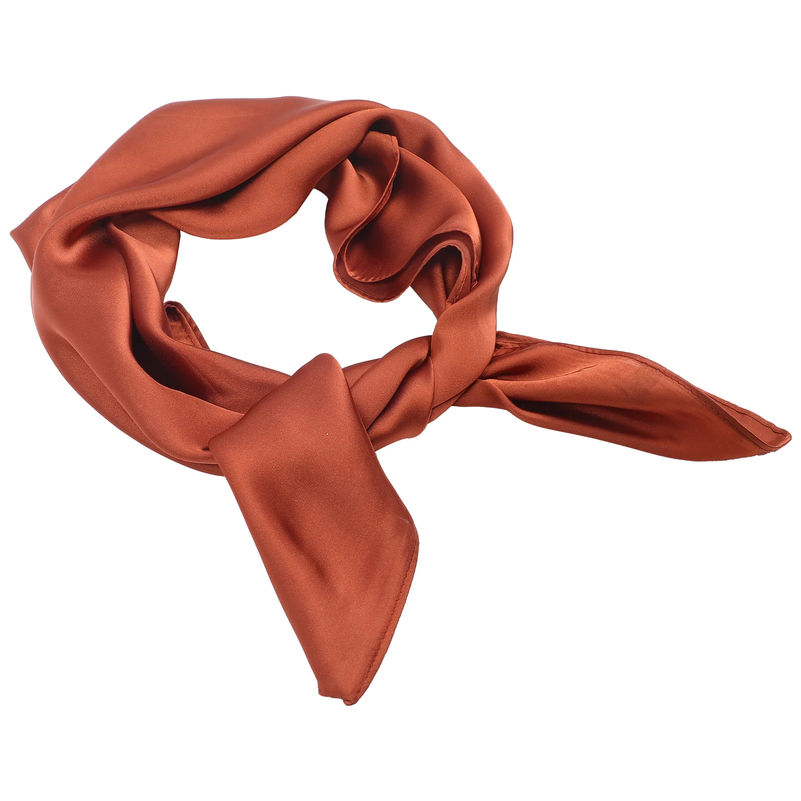 

Solid Color Silk Scarf Neck Wraps for Women Satin Accessories Lady Neckerchief Pure Colors Caramel Spring Autumn Simple Elegant