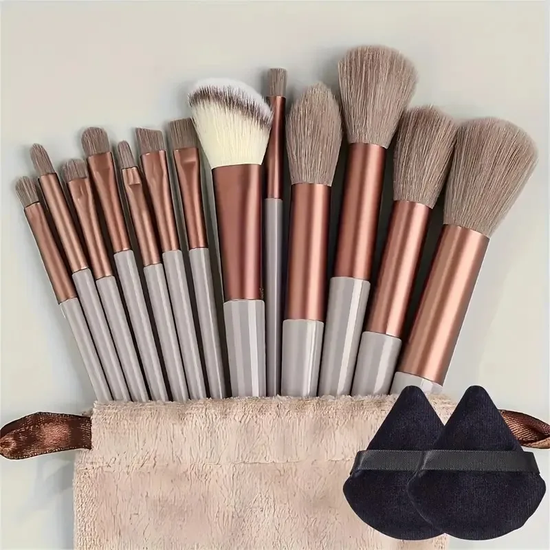 Conjunto de pincéis de maquiagem profissional com acessórios para combinação de pele, com pincéis macios, adequado para iniciantes, 13/33 peças