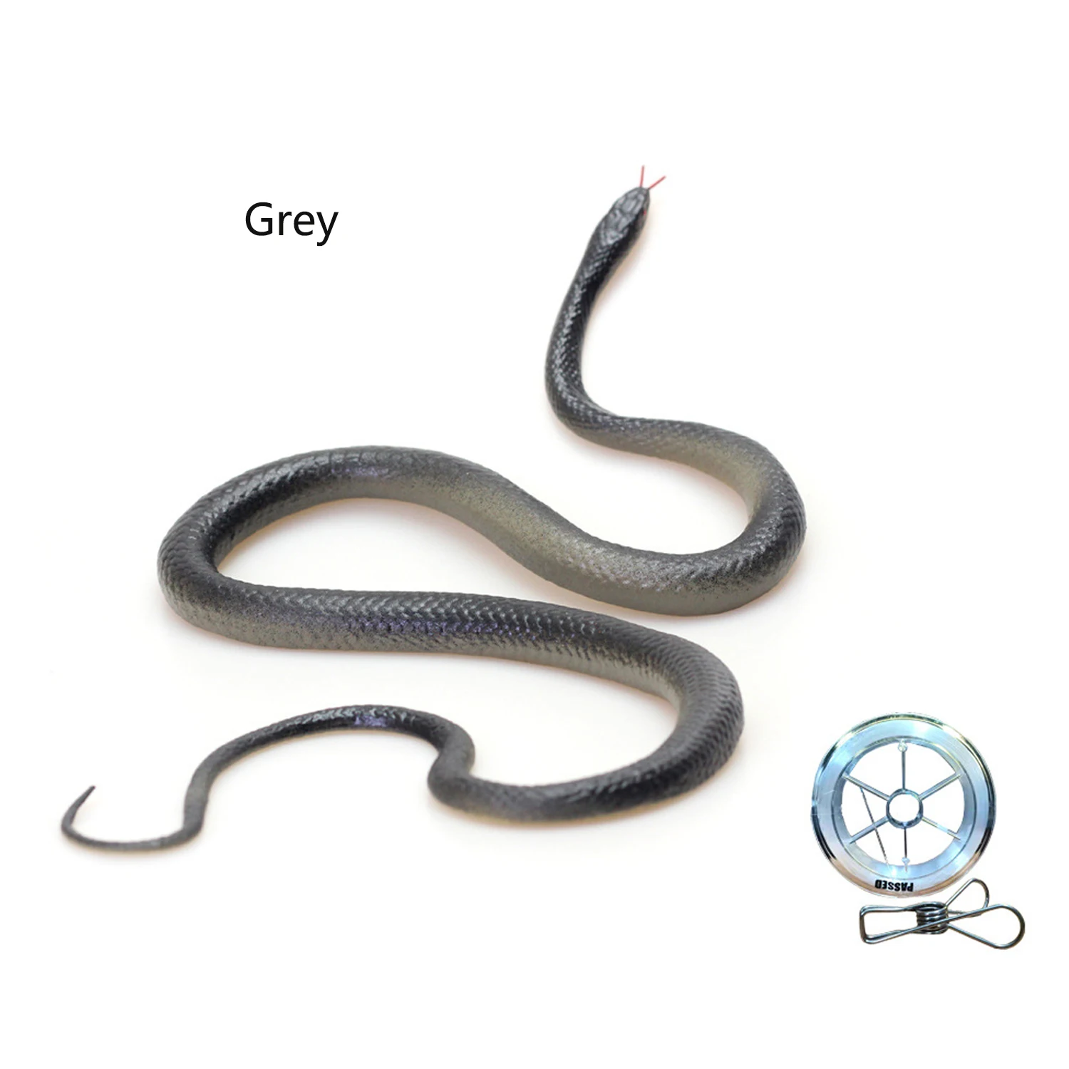 Jouet de blague serpent, jouet serpent avec clip - Jouet serpent en silicone, serpent au design réaliste en silicone avec cordon et clip pour décorations d'Halloween, accessoires Jouet de blague serpent, jouet serpent avec clip - Jouet serpent en silicone, serpent au design réaliste en silicone avec cordon et clip pour décorations d'Halloween, accessoires