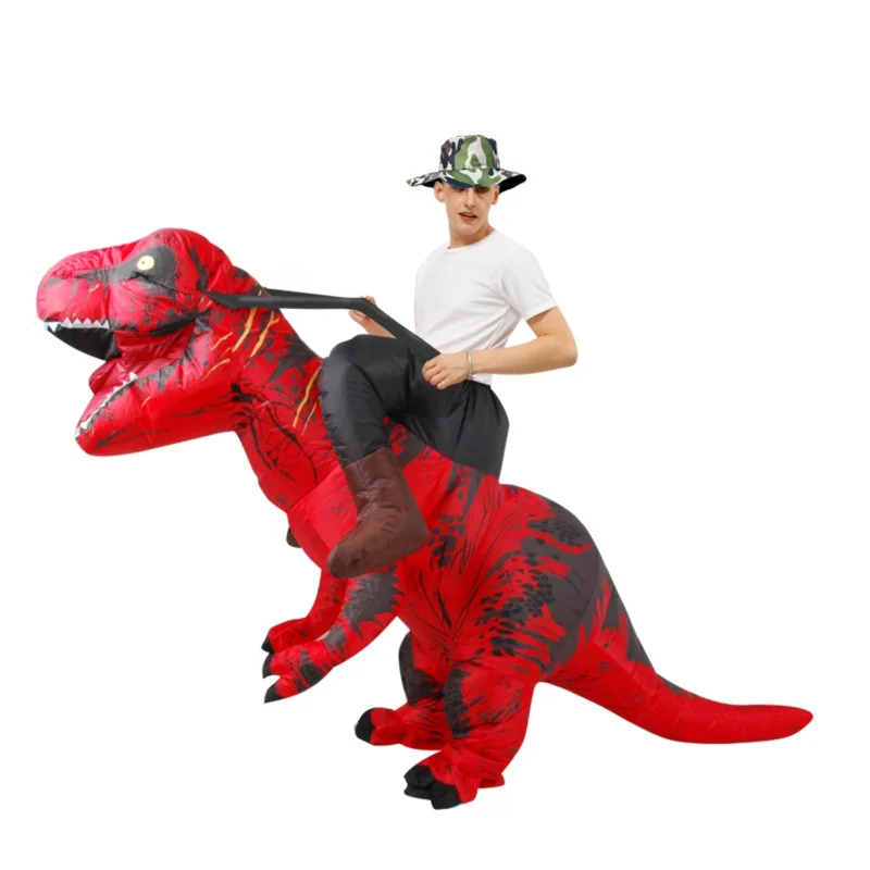 Purim disfraz inflable de dinosaurio de Mascota de lujo, traje de Cosplay de Halloween, vestido de t-rex para adultos, hombre y mujer