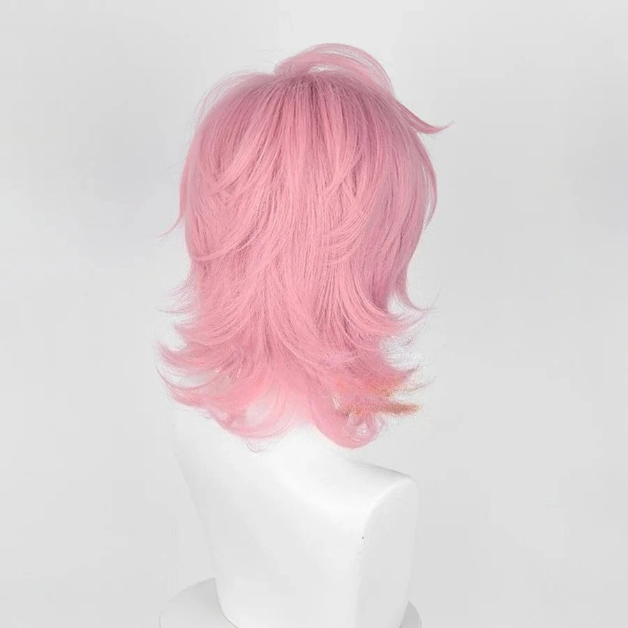 Anime Demi-Human Yuri Character Cosplay Wig - Short Pink Curls Heat-Resistant Synthetic Fiber Party Performance Wig - view 6