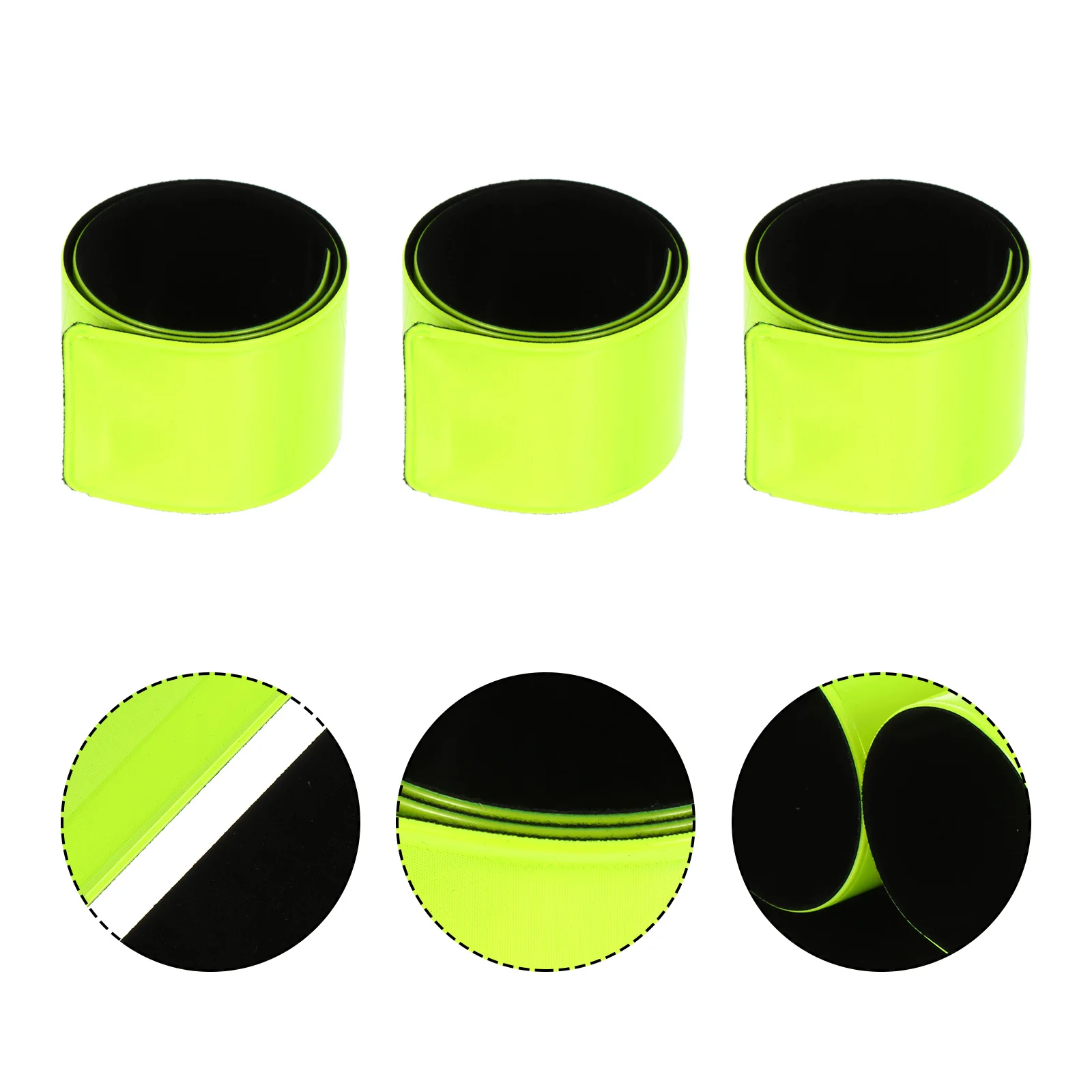 

6 Pcs Papa Circle Reflective Safety Band Accessory Night Tape Slap Fittings Snap Steel Sheet Run