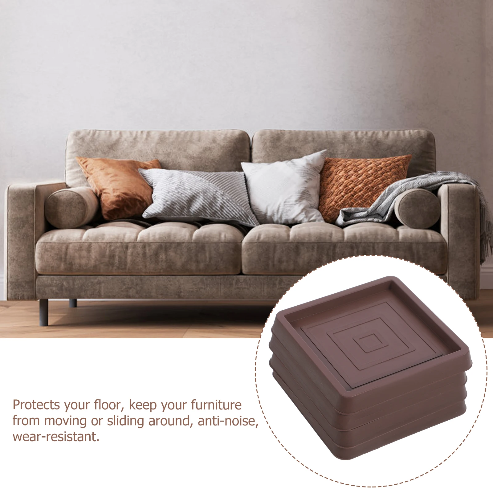 

4 Pcs Non slip Furniture Leg Pads Durable Casters Small Bed Supplies Anti skid Couch Chair Rubber Floor Protectors