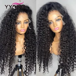 13x4 Hd Deep Wave Frontal Wig Pre Plucked Brazilian Deep Curly Lace Front Wig Transparent Lace Front Human Hair Wigs For Women