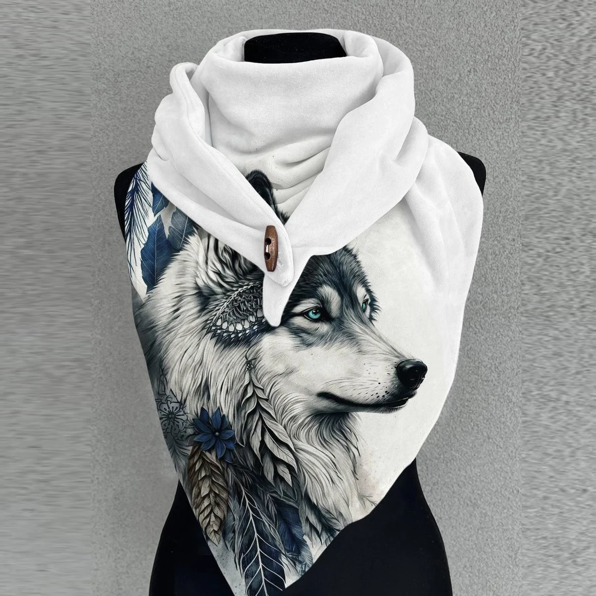 Funny Animal Cat/Horse/Wolf/Rabbit Art Casual Scarf and Shawl Printed Winter Warm Triangle Scarve