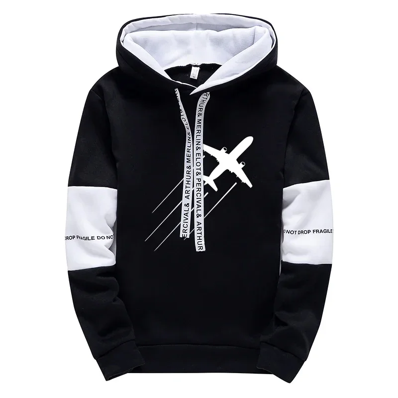 Schwarz Weiß Herren Hoodie Print Casual Sweatshirts Jogginghose Hochwertige Sport Jogging Herrenbekleidung Outdoor Street Tops Hosen